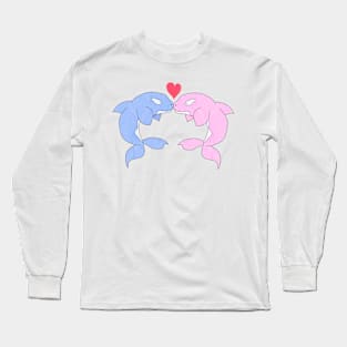 Orcas In Love Long Sleeve T-Shirt